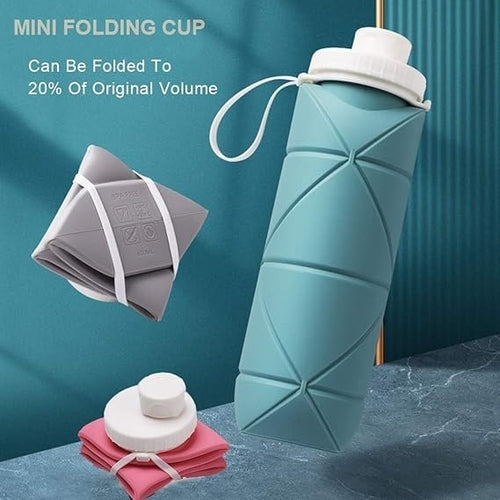 Foldable Silicone Water Bottle 610ml – Leakproof